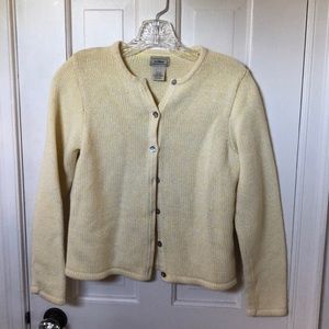 Light yellow LL Bean cardigan